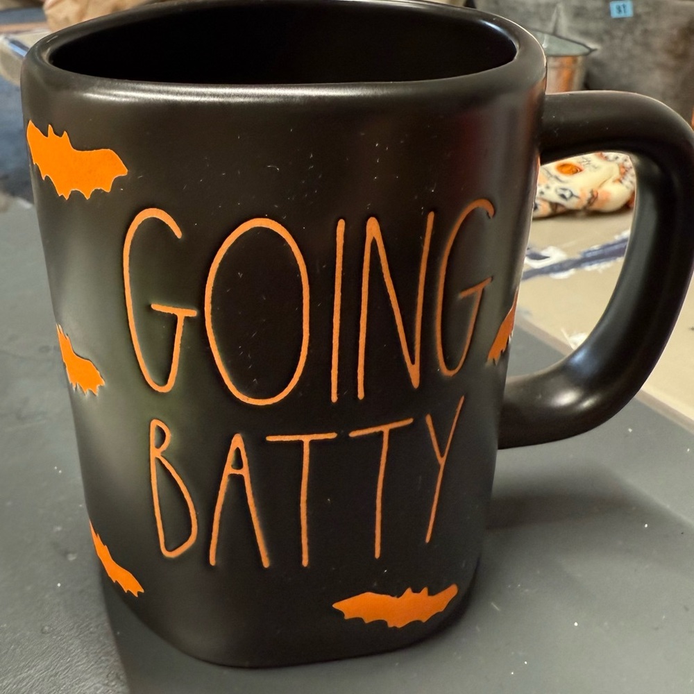 Rae Dunn Black and Orange Halloween Mug
